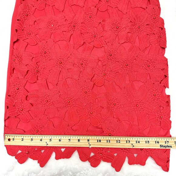 Leo Guy Floral Embroidered Knitted Hot Pink Barbie Core Sleeveless Dress SZ S/M - Picture 10 of 16